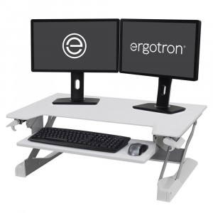 Ergotron WorkFit-TL Standing Desk Workstation (white) Sit-Stand Desk Converter - Large Surface (33-406-062)