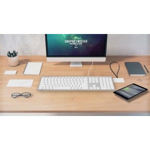 MACALLY Aluminum Ultra Slim USB Wired keyboard for Mac and PC (ACEKEYA)