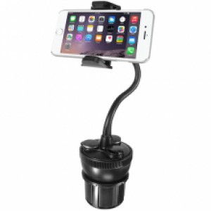 Macally MCUPPOWER 8" Pemegang Pemegang Cup Holder Kereta Boleh Laras dengan Pengecas USB 21W