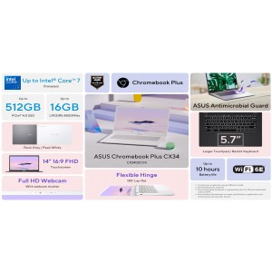Komputer Riba ASUS ExpertBook CX3402CVA-MW0785 14" FHD I5-1334U 16GB 256GB UFS Chrome 3Y Warranty