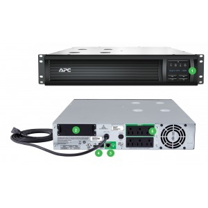 Bekalan Kuasa Terganggu APC Smart-UPS 1500VA LCD RM 2U 120V dengan SmartConnect