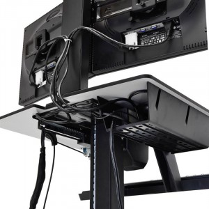 Ergotron WorkFit-S Single HD Workstation with Worksurface (black) For Heavy Display 16–28 lbs monitor (33-351-200)