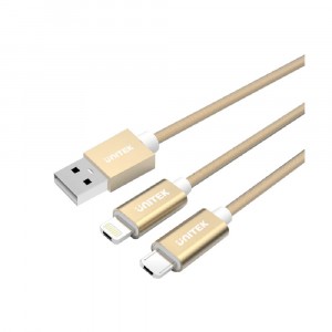 Unitek 2 in 1 Micro USB  and Lightning Cable 150cm -  Y-C4023GD