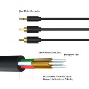 Unitek 3.5mm Plug to 2 RCA Audio Video Cable (Y-C938BK) image