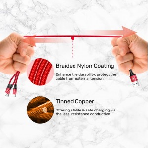 Unitek 3-in-1 USB-A to USB-C / Micro USB / Lightning Multi Charging Cable Red Edition (C4049RD) image