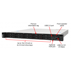 Lenovo ThinkSystem SR250 V2 Rack-Mount Server 4BAY Xeon E-2324 4C 8GB TruDDR4 Warranty 3Y-7D7QA01TAP