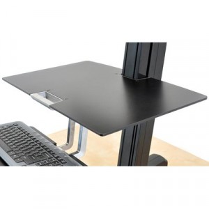 Ergotron WorkFit-S Single HD Workstation with Worksurface (black) For Heavy Display 16–28 lbs monitor (33-351-200) image