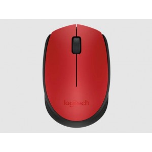 Logitech M171 Wireless Mouse, 2.4 GHz with USB Nano Receiver, Optical Tracking, Ambidextrous -910-004657  ( Red )