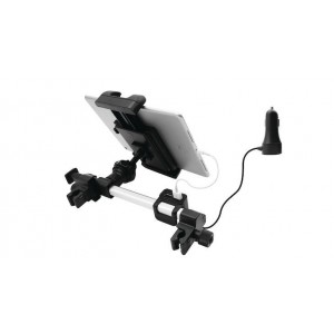 MACALLY Adjustable Car Seat Headrest Mount with Front and Back Seat USB Charger (HRMOUNTPRO4UAC)