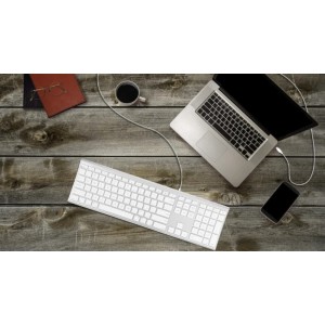 Macally Aluminum Ultra Slim USB-C Wired keyboard for Mac and PC (UCACEKEYA) image