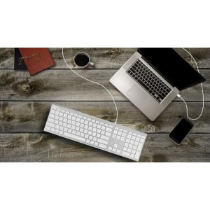 MACALLY Aluminum Ultra Slim USB Wired keyboard for Mac and PC (ACEKEYA) image