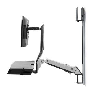 Ergotron SV Combo Arm with Worksurface & Pan (white) Keyboard & Monitor Mount Workstation (45-583-216) image
