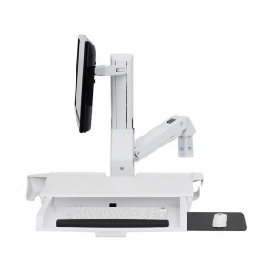 Ergotron SV Combo Arm with Worksurface & Pan (white) Keyboard & Monitor Mount Workstation (45-583-216)