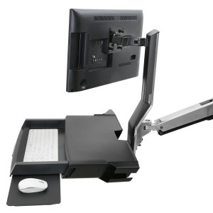 Ergotron SV Combo Arm with Worksurface & Pan (polished aluminum) Keyboard & Monitor Mount Workstation (45-583-026) image