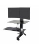 Ergotron WorkFit-S Dual Workstation with Worksurface (black) Standing Desk Attachment Front Clamp (33-349-200) image