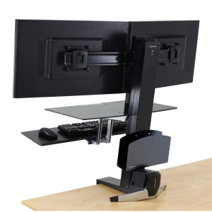 Ergotron WorkFit-S, Dual Workstation with Worksurface (white) Standing Desk Attachment - Front Clamp (33-349-211) image