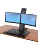Ergotron WorkFit-SR Dual Monitor, Standing Desk Workstation (black) Sit-Stand Desk Attachment - Rear Clamp (33-407-085) image