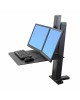 Ergotron WorkFit-SR Dual Monitor Standing Desk Workstation (white) Sit-Stand Desk Attachment - Rear Clamp (33-407-062) image