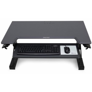 Ergotron WorkFit-TL Standing Desk Workstation (black with grey surface) Sit-Stand Desk Converter - Large Surface (33-406-085) image