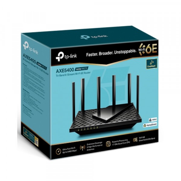 TP-Link Archer AXE75 AXE5400 Tri-Band Gigabit Wi-Fi 6E Router