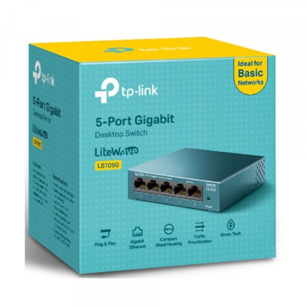 TP-Link LS105G 5-Port 10/100/1000Mbps Desktop Switch | COMPUTAAS SDN BHD