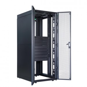Rak APC Easy Rack 800mm/48U/1200mm with Roof, Side Panel, Castors, Feet, and 4 Brackets, No Bottom, Black ER8822