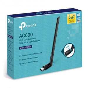 TP-Link Archer T2U Plus AC600 High Gain Wireless Dual Band USB Adapter image